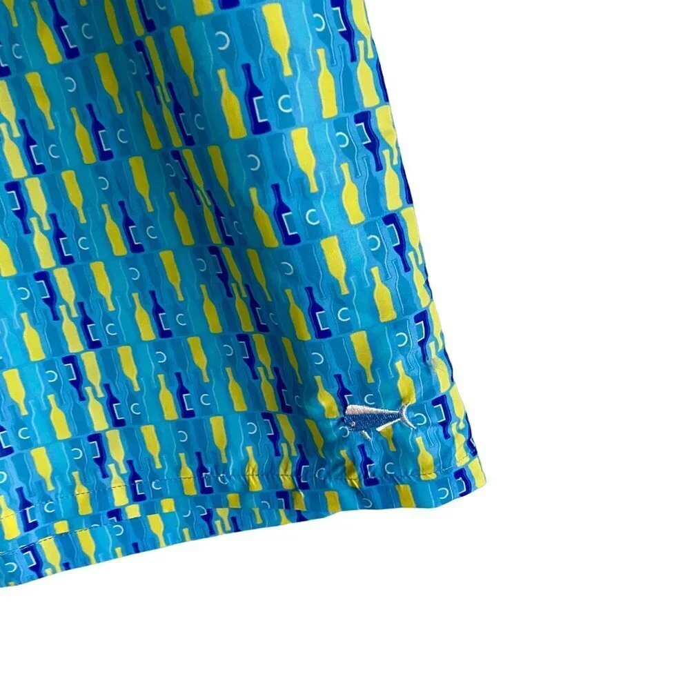 Southern Lure Get Hooked XL Men's Swim Trunks Pockets Bottle Print NEW NWT